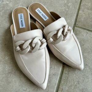 STEVE MADDEN Pointed Toe Mule, Bone Leather, 8